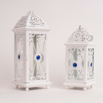 Фонарь-подсвечник с камушком большой 31x11x11см