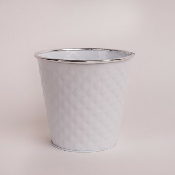 Кашпо белое ВЕДРО большое без ручек 15см