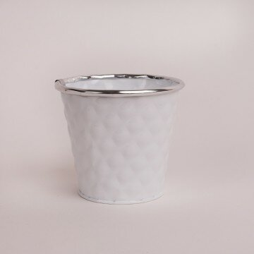 Кашпо белое ВЕДРО малое без ручек 10см