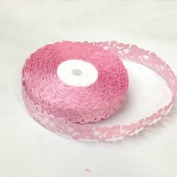 Лента кружевная нежно-розовая-1.5см-20м