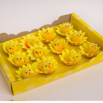 Цыплята маленькие в цветочке- упаковка 12шт